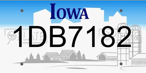 1DB7182 Iowa License Plate