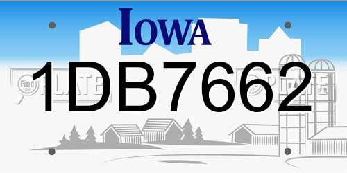 1DB7662 Iowa License Plate