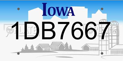 1DB7667 Iowa License Plate