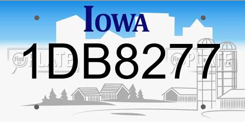 1DB8277 Iowa License Plate