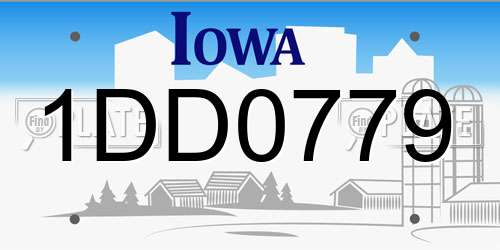 1DD0779 Iowa License Plate