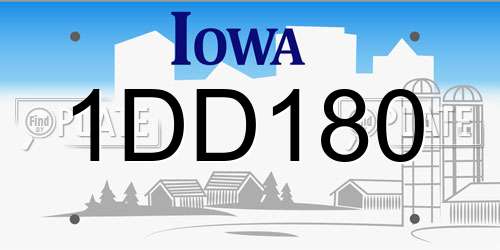 1DD180 Iowa License Plate