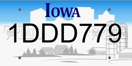 1DDD779 Iowa License Plate