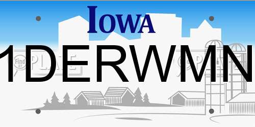 1DERWMN Iowa License Plate