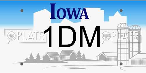1DM Iowa License Plate