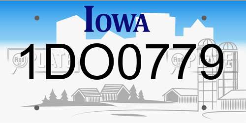 1DO0779 Iowa License Plate