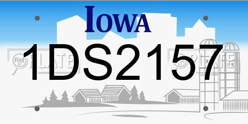 1DS2157 Iowa License Plate
