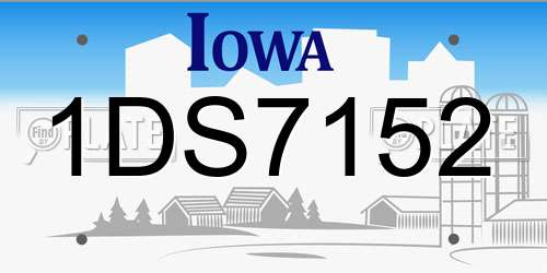 1DS7152 Iowa License Plate