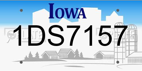 1DS7157 Iowa License Plate