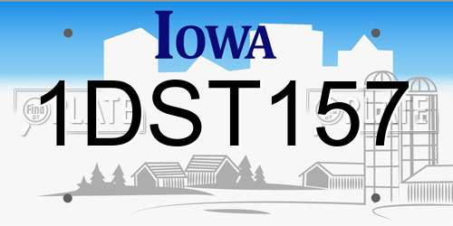 1DST157 Iowa License Plate