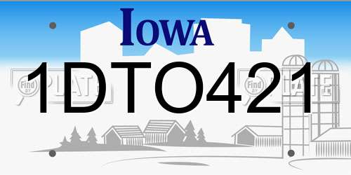 1DTO421 Iowa License Plate