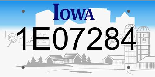 1E07284 Iowa License Plate