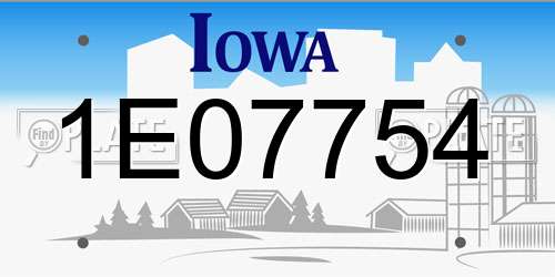 1E07754 Iowa License Plate