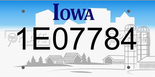 1E07784 Iowa License Plate