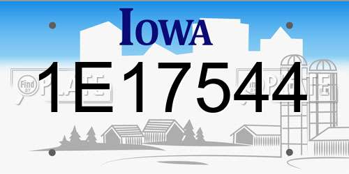 1E17544 Iowa License Plate
