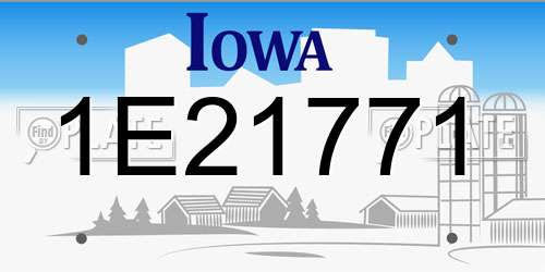 1E21771 Iowa License Plate