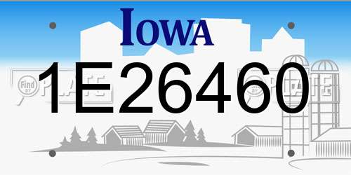 1E26460 Iowa License Plate