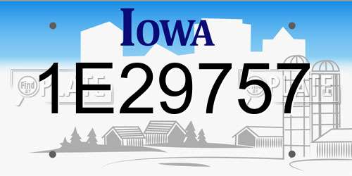 1E29757 Iowa License Plate