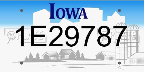 1E29787 Iowa License Plate