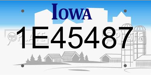 1E45487 Iowa License Plate