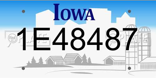 1E48487 Iowa License Plate