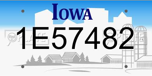 1E57482 Iowa License Plate