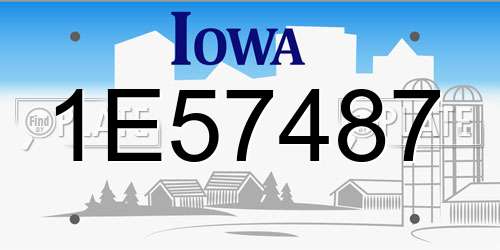 1E57487 Iowa License Plate