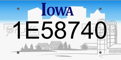 1E58740 Iowa License Plate