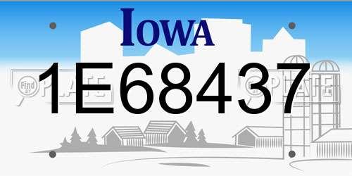 1E68437 Iowa License Plate