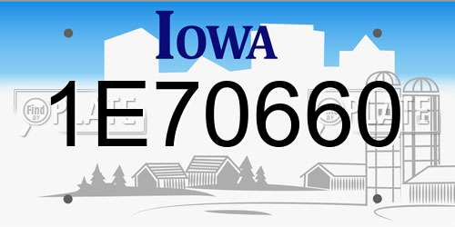 1E70660 Iowa License Plate
