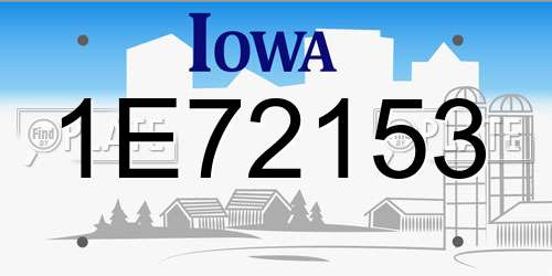 1E72153 Iowa License Plate