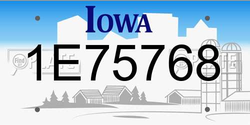 1E75768 Iowa License Plate