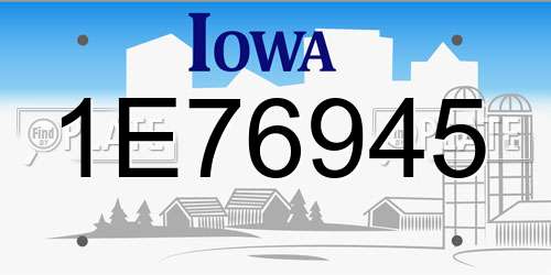 1E76945 Iowa License Plate