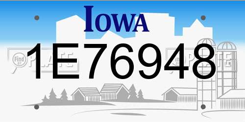 1E76948 Iowa License Plate