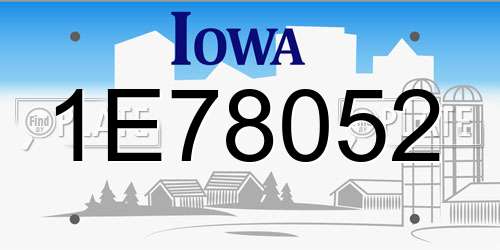 1E78052 Iowa License Plate