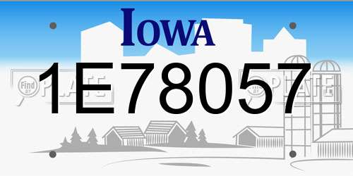 1E78057 Iowa License Plate