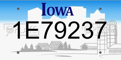 1E79237 Iowa License Plate