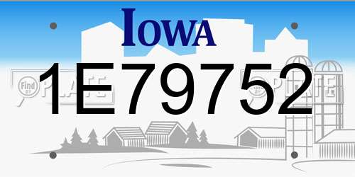 1E79752 Iowa License Plate