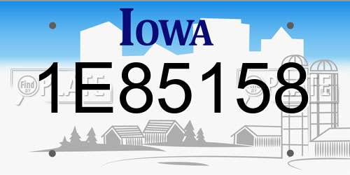 1E85158 Iowa License Plate