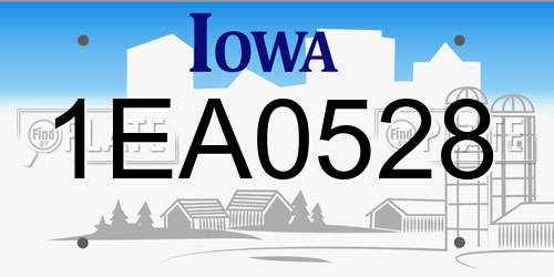 1EA0528 Iowa License Plate