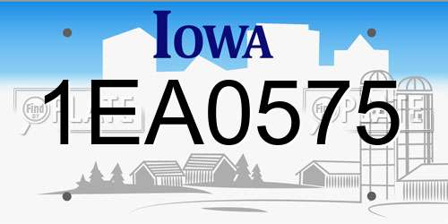 1EA0575 Iowa License Plate