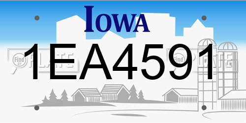 1EA4591 Iowa License Plate
