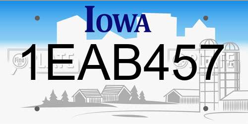 1EAB457 Iowa License Plate