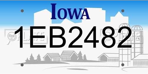 1EB2482 Iowa License Plate
