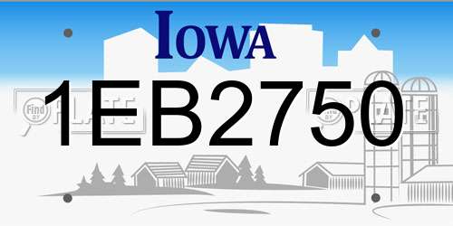 1EB2750 Iowa License Plate