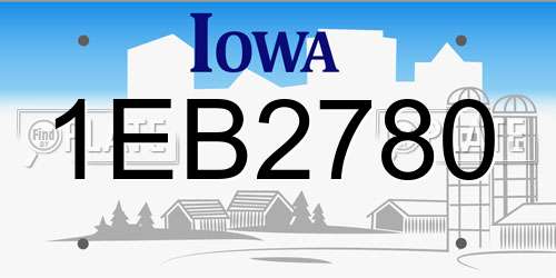 1EB2780 Iowa License Plate