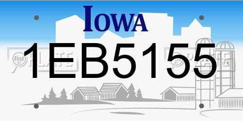 1EB5155 Iowa License Plate
