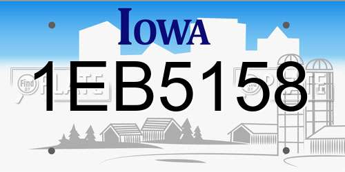 1EB5158 Iowa License Plate