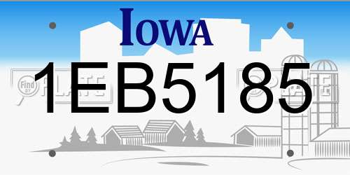 1EB5185 Iowa License Plate