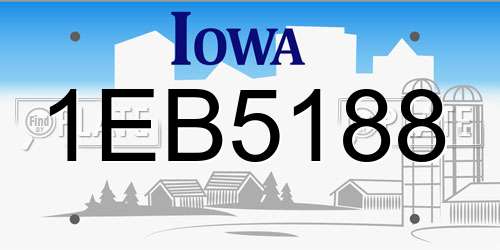 1EB5188 Iowa License Plate